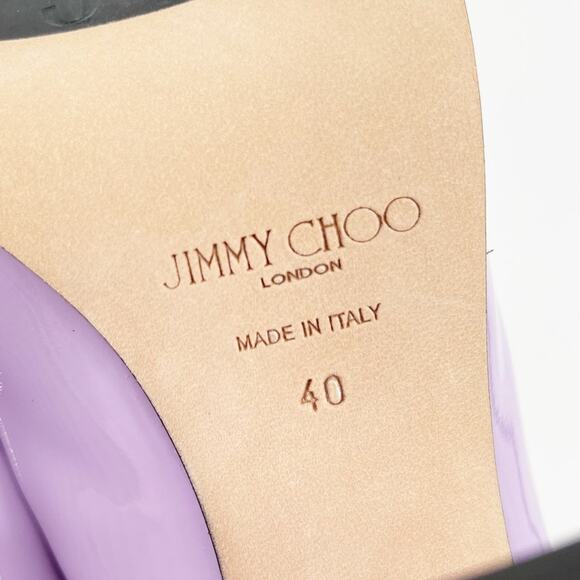 Jimmy Choo Diamond Tilda Wisteria Purple Patent Leather Chain Loafer Pump IT 40 - Picture 11 of 12